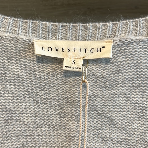 NWT Lovestitch Gray Heather Sweater Knit Long Sleeve Wrap, S - Picture 2 of 7